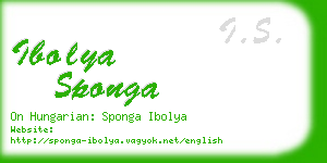 ibolya sponga business card
